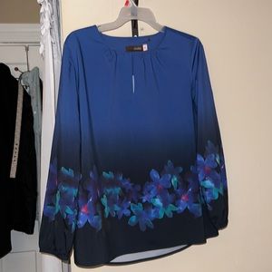 Navy blue with floral bottom blouses
